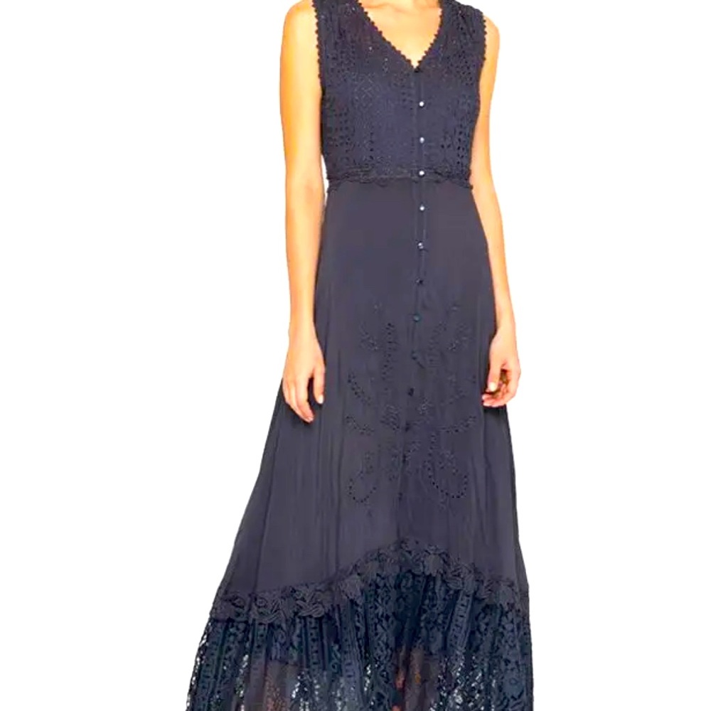 Johnny Was Gavin Maxi Dress in Blue XL